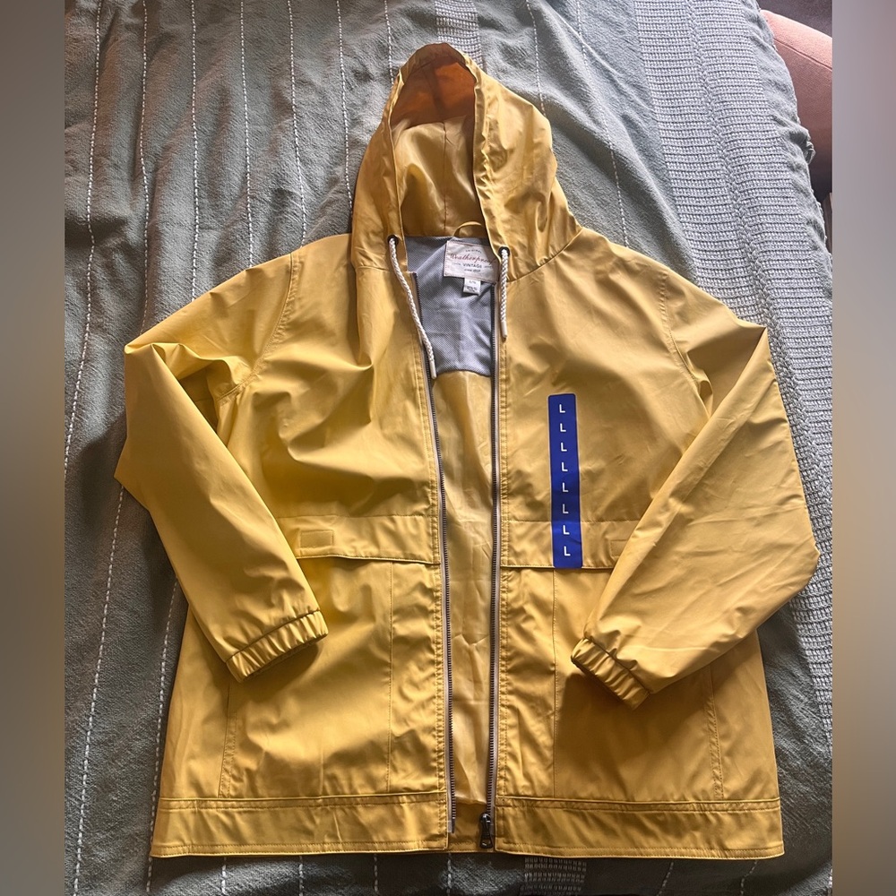 Yellow Weatherproof Rain Jacket - Size Large - NWOT